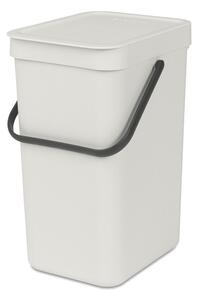 Кош за разделно събиране на боклук Brabantia Sort&Go 1005511, 12 л, Дръжка, Възможност за стенен монтаж, Светлосив