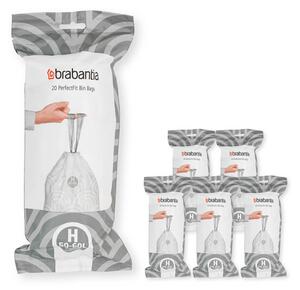 Торбички за кош Brabantia PerfectFit Touch/Push/Big Bin 1005573, Размер H, 50-60 л, 120 броя, Бял