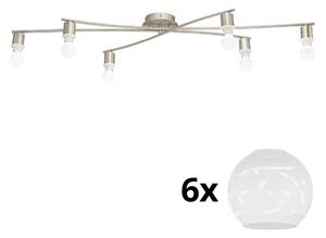 Eglo - LED Плафониера MY CHOICE 6xE14/4W/230V хром/бял