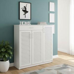Шкаф за обувки Sante за 30 чифта бял 120x37x123 см