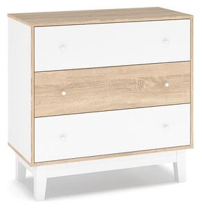 Шкаф с чекмеджета Awell бял 90x44x88.5 см