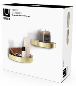 UMBRA Рафтове за стенен монтаж “PERCH“ - 2 бр. - цвят месинг