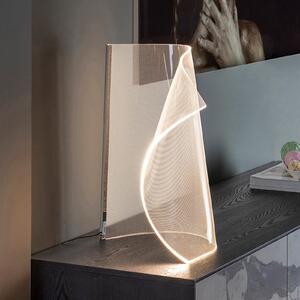 Schuller Valencia Velos II LED настолна лампа, хром, димер, метал, пластмаса, Затъмняване, Прозрачен, Дневна/трапезария, Пластмаса, Дизайн