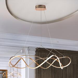 Schuller Valencia LED висящо осветление Molly, с възможност за димиране, Ø 110 cm, розово злато, Затъмняване, Злато / месинг, Дневна/трапезария, Метал, Модерен