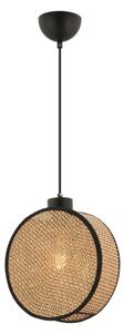 Полилей на кабел DRUM 1xE27/60W/230V кафяв/черен
