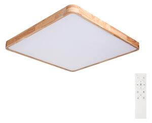 Brilagi - димируемо LED осветително тяло WOODLINE SQUARE LED/100W/230V дъб 80x80 cm + дистанционно управление