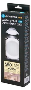 Aigostar- К-кт 3x LED Екстериорна лампа за вграждане LED/4,8W/230V 4000K IP65 бял