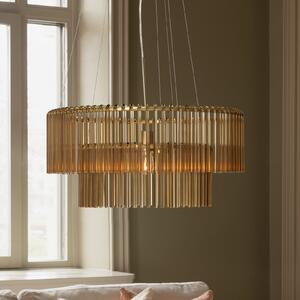 Globen Lighting висяща лампа HOOK 60, стъкло, коняк, Затъмняване, Кафяв / ръждив, Дневна/трапезария, Стъкло, Дизайн