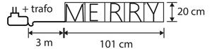 Коледна стенна лампа черна MERRY вкл. LED с таймер IP44 - Yoro