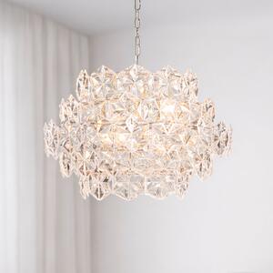 By Rydéns Висяща лампа Monarque Mini Rydéns, хром/прозрачно, акрил, E14, Затъмняване, Прозрачен, Дневна/трапезария, Пластмаса