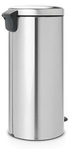Кош за боклук с педал Brabantia NewIcon 649061, 30 л, Плавно затваряне, Противоплъзгаща основа, Устойчив на пръстови отпечатъци, Инокс/Мат