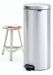 Кош за боклук с педал Brabantia NewIcon 649061, 30 л, Плавно затваряне, Противоплъзгаща основа, Устойчив на пръстови отпечатъци, Инокс/Мат