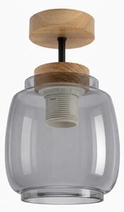 BRILAGI - LED плафон R GLASS 1xE27/60W/230V Ø 26 cm дъб/димчено сиво
