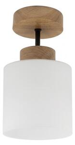 BRILAGI - LED плафонен полилей RETRO GLASS 1xE27/60W/230V Ø 10 см дъб/бял