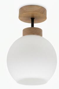 BRILAGI - LED плафон RETRO GLASS 1xE27/60W/230V Ø 15 см дъб/бял