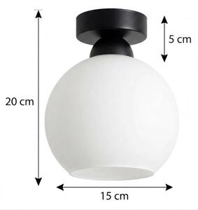 BRILAGI - LED таванно осветително тяло RETRO GLASS 1xE27/60W/230V Ø 15 см черно/бяло