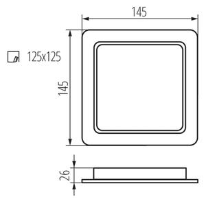 Kanlux 36536- Вградено LED осветително тяло TAVO LED/12W/230V 3000/4000/6000K 14,5x14,5 cm IP44
