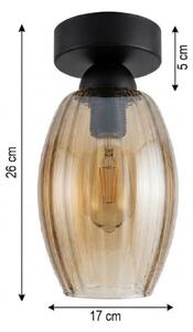 BRILAGI - LED Плафон R GLASS 1xE27/60W/230V Ø 17 cm черно/димно бежово