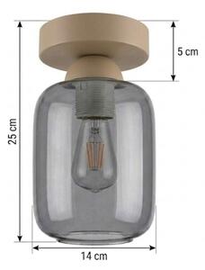 BRILAGI - LED Плафон R GLASS 1xE27/60W/230V pr. 14 cm бежов/димно сиво