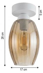 BRILAGI - LED плафон R GLASS 1xE27/60W/230V Ø 17 см бял/димно бежов