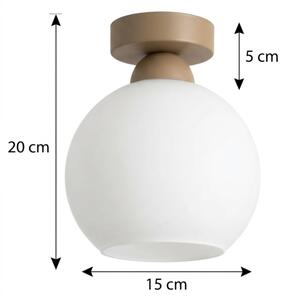 BRILAGI - LED таванно осветително тяло RETRO GLASS 1xE27/60W/230V Ø 15 см бежово/бяло