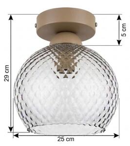 BRILAGI - LED таванно осветително тяло R GLASS 1xE27/60W/230V Ø 25 см бежово/опушено сиво