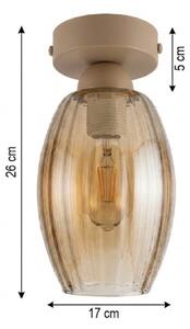 BRILAGI -LED Осветително тяло R GLASS 1xE27/60W/230V Ø 17 cm бежово/опушено бежово