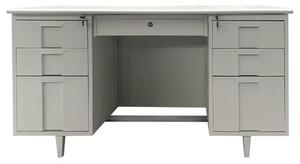 Метално бюро Carmen CR-1319 L, метал, праховобоядисан, ПДЧ с алуминиев кант, 7x чекмеджета, заключване, отвор за кабели, сиво