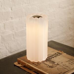 Tom Dixon LED настолна лампа Press, матирано стъкло, височина 24 cm, Затъмняване, Бял, Дневна/трапезария, Стъкло, Дизайн, Сенник за маса