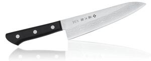 Кухненски нож Tojiro DP Damascus Chef, 18 см, неръждаема стомана, 37-пластова кована стомана, черен