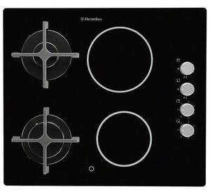 Комбиниран плот за вграждане Electrolux EGE 6172 NOK, 4 нагревателни зони, индикация за оставаща топлина, защита от изтичне на газ, черен