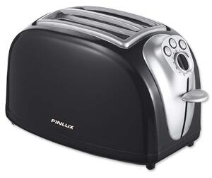 Тостер Finlux FTB-15P, таймер, настройка за размразяване, тавичка за трохи, 700W, черен