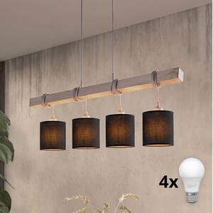 Brilagi - LED полилей на кабел NUBILA 4xE27/60W/230V сив/черен