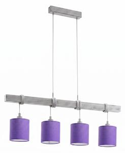 Brilagi - LED полилей на кабел NUBILA 4xE27/60W/230V сив/лилав