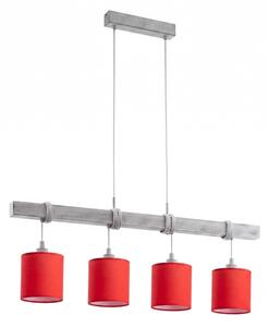 Brilagi - LED полилей на кабел NUBILA 4xE27/60W/230V сив/червен