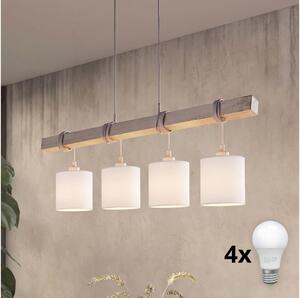 Brilagi - LED полилей на кабел NUBILA 4xE27/60W/230V сив/бял
