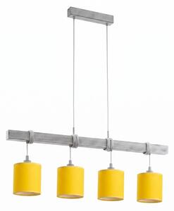 Brilagi - LED полилей на кабел NUBILA 4xE27/60W/230V сив/жълт