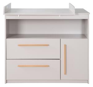 Светлосив детски скрин с маса за преповиване 107x98x75 cm Lea – Roba