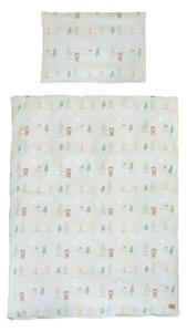 Светлозелено памучно детско спално бельо за детско креватче 100x135 cm Woodland Buddies – Roba