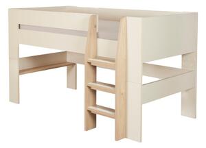 Бежово детско легло 90x200 cm повдигнато без ламелно дъно Loft – Roba