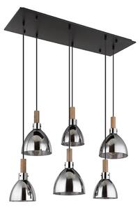 Globo 15550-6H - Полилей на кабел MATTEA 6xE27/6W/230V черен/опушен