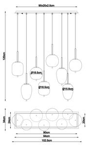 Globo 15345-8A - Пендел BLACKY 8xE14/40W/230V