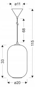 Полилей на кабел CRESTO 1xE27/40W/230V бял
