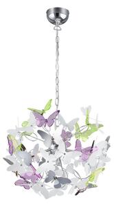 Детски полилей с пластмасов абажур ø 50 cm Butterfly – Reality