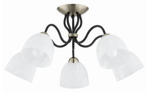 Плафонен полилей ARIEL 5xE27/15W/230V месинг/черен