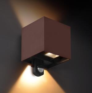 Brilagi - LED външно стенно осветително тяло със сензор CUBE LED/6W/230V, кафяво, IP65