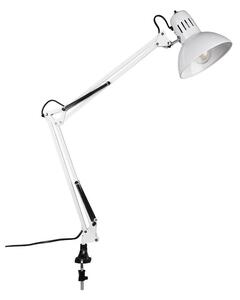 Бяла настолна лампа с огъваща се структура/с клипс (височина 73,5 cm) Tajo – Trio