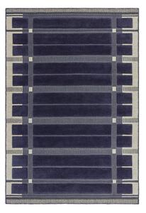Тъмносин/бежов ръчно изработен вълнен килим 120x170 cm – Asiatic Carpets