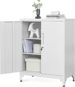Метален шкаф за съхранение Songmics Сив 40 x 80 x 90 см
