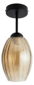 BRILAGI - LED повърхностно монтиран полилей R GLASS 1xE27/60W/230V Ø 17 см черен/димно бежов